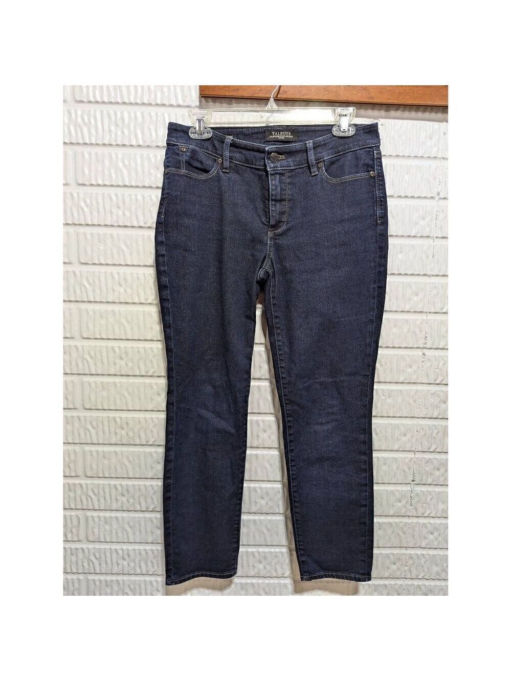 Talbots Women's Blue Dark-Wash Mid-Rise 5 Pockets Slim Fit Denim Jeans Size 6P